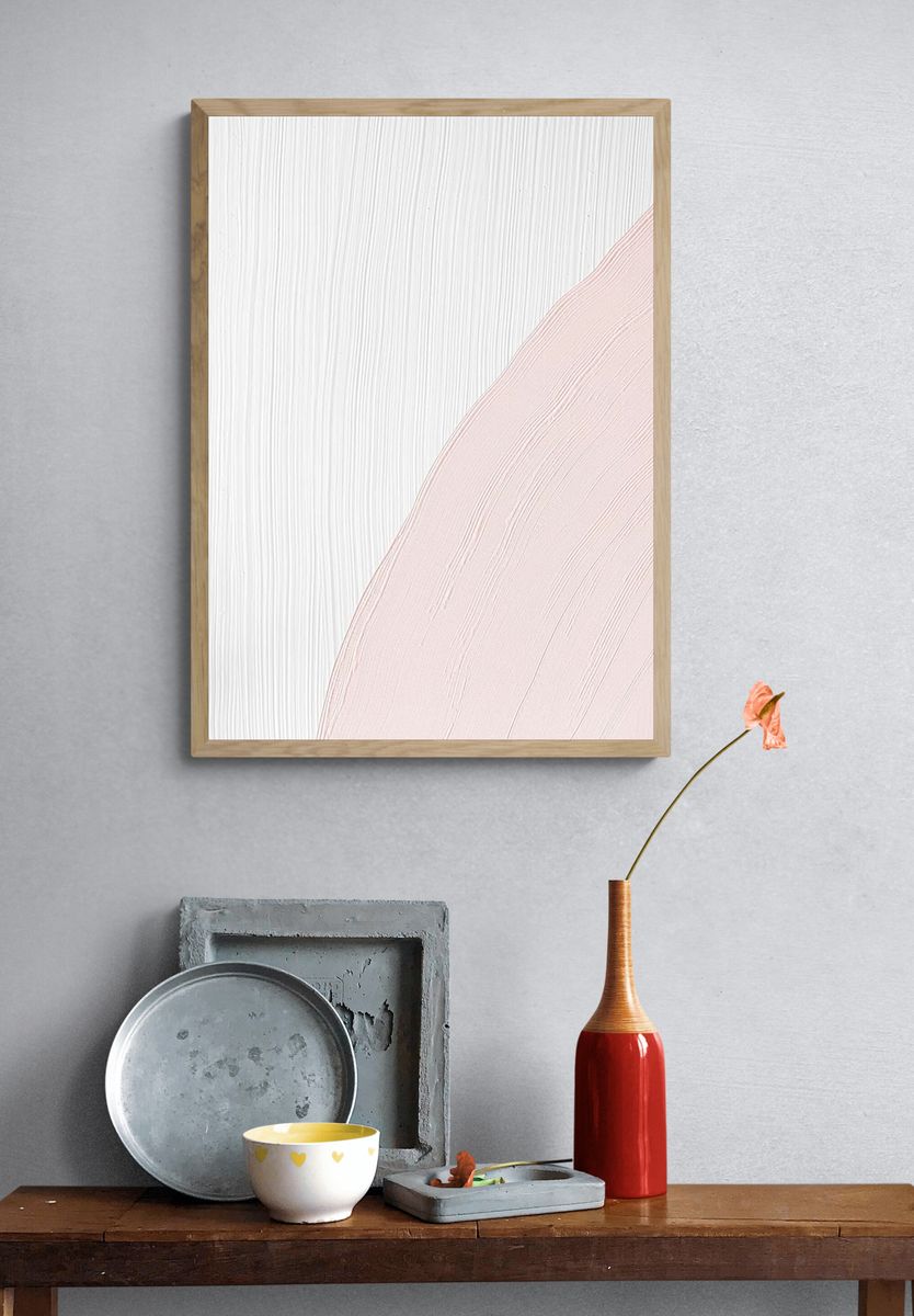 Pink brush stroke texture background. — room view 3