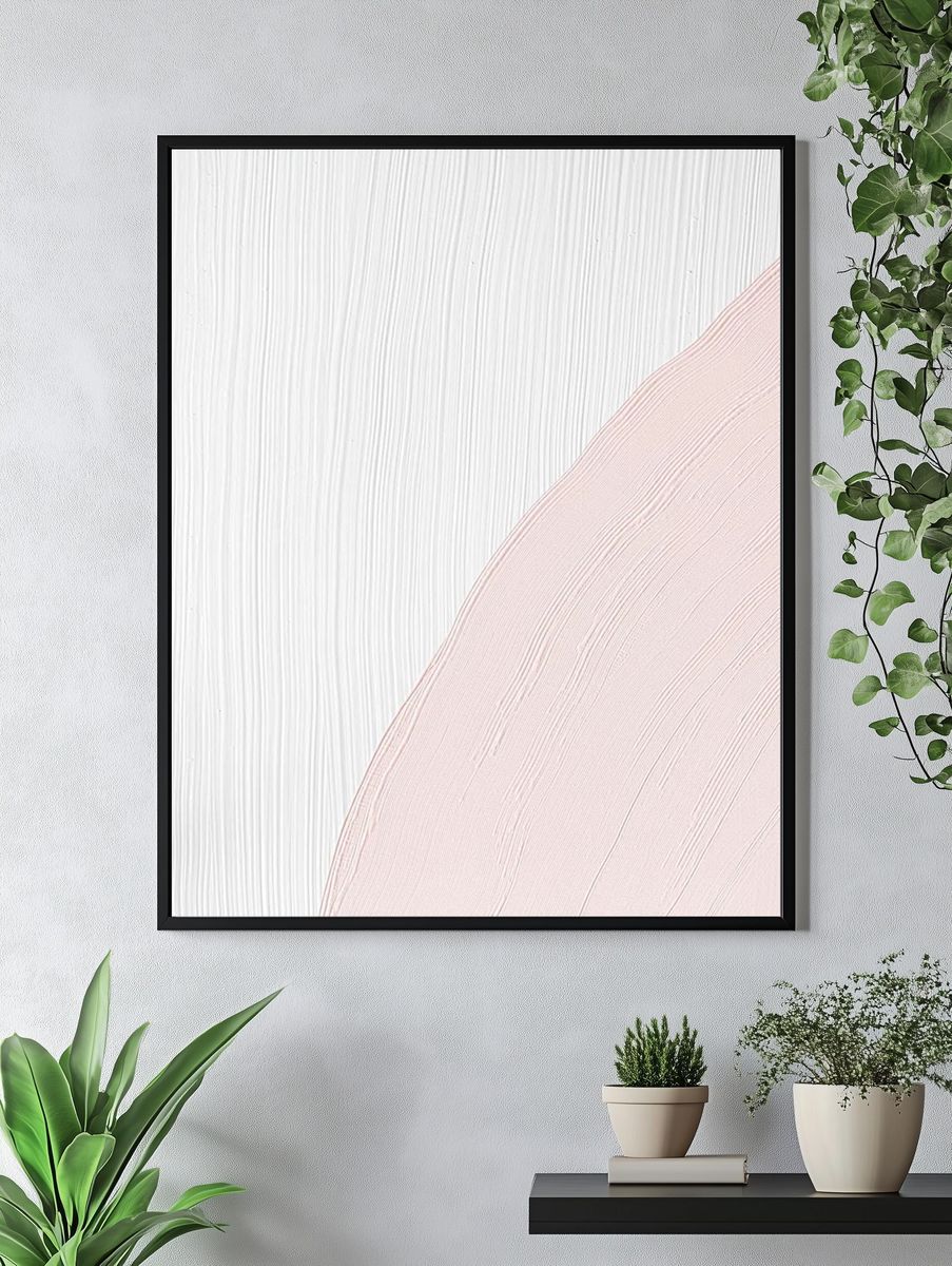 Pink brush stroke texture background. — room view 4