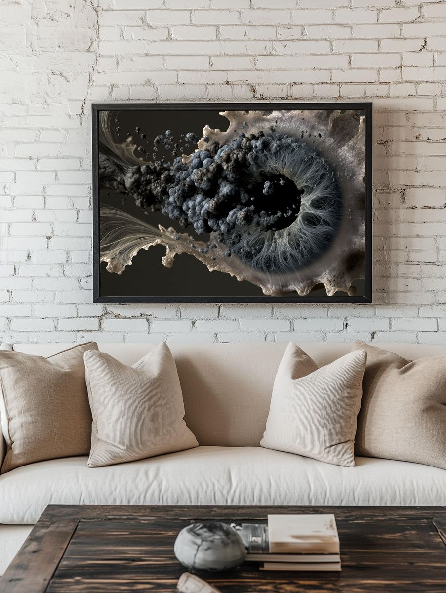 Nebula Drift Abstract Print. room preview