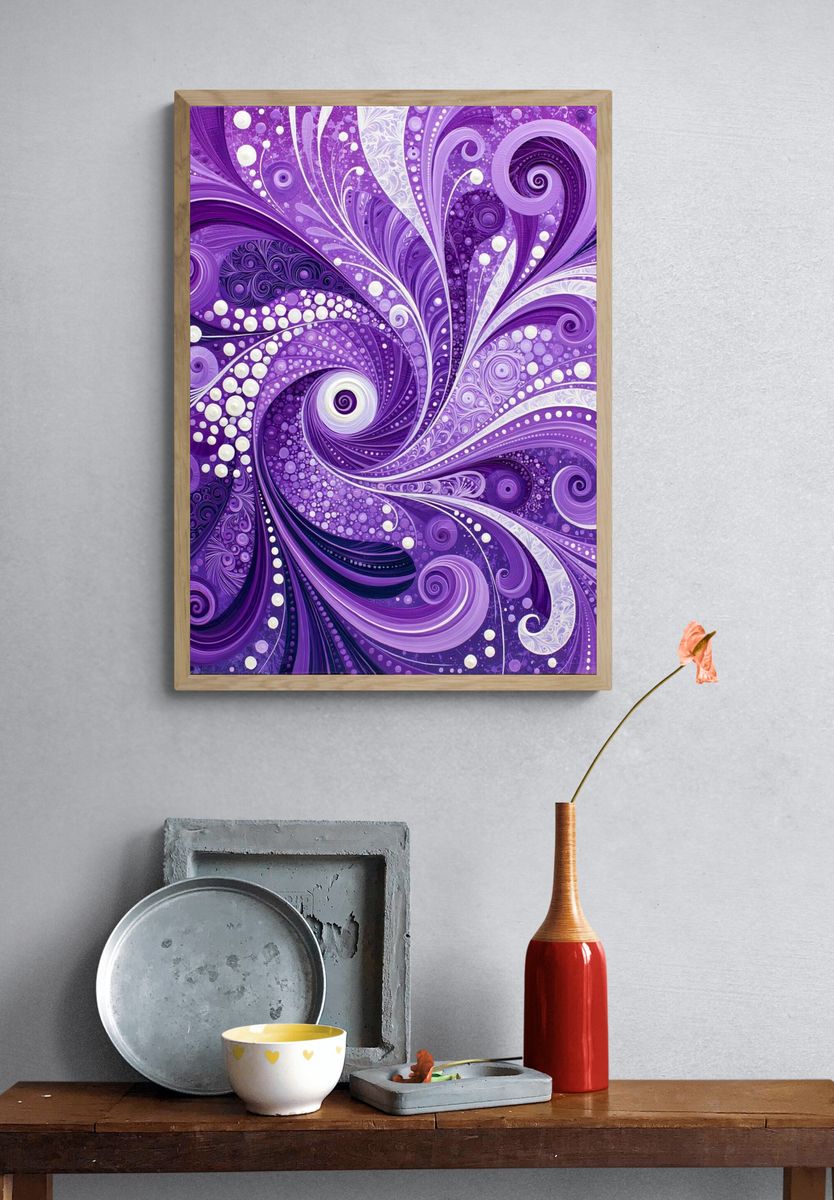 Purple Swirl Abstract Poster. — room view 3