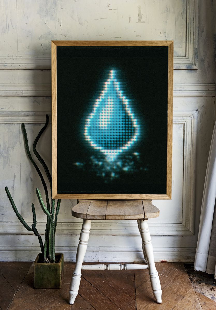 Glowing Teardrop Abstract Poster. room preview