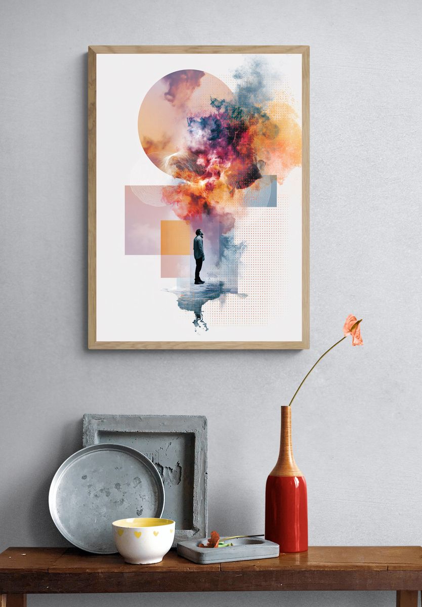 Surreal Figure Abstract Print. — room view 3