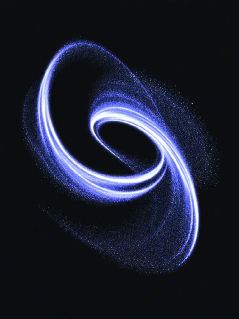 Electric Blue Orbital Abstract Poster. poster detail