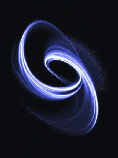 Electric Blue Orbital Abstract Poster. poster