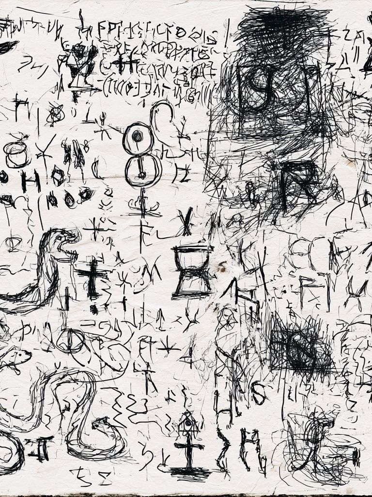 Abstract Scribble Symbols Poster. poster — abstract art