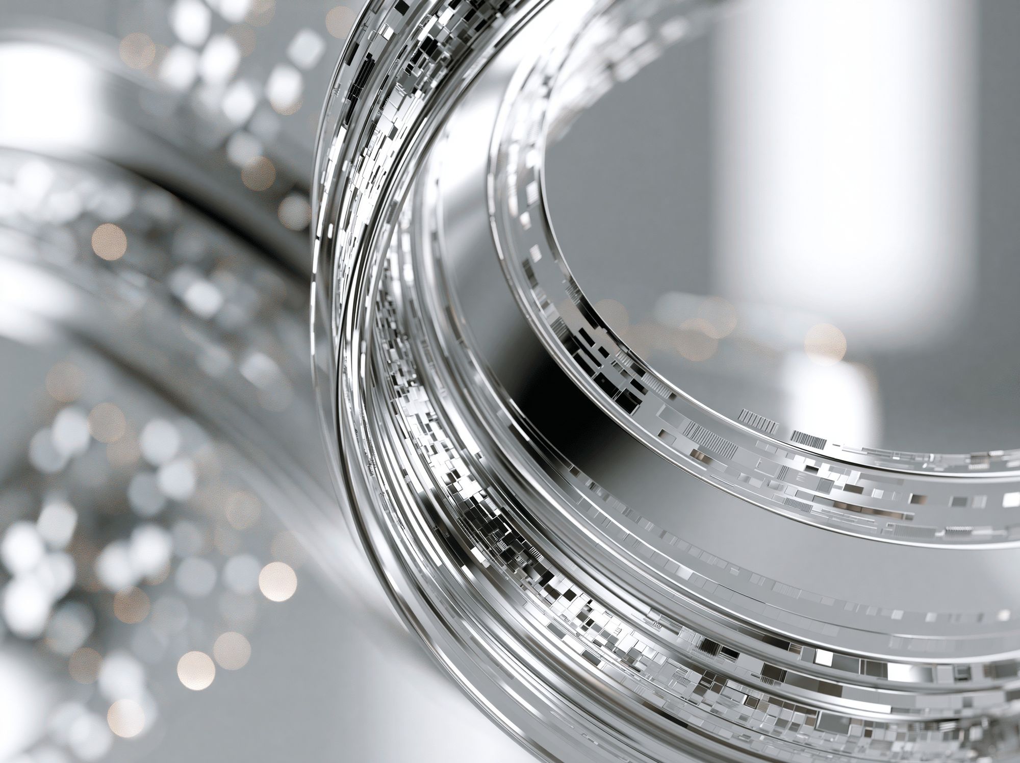 Silver Abstract Rings Poster. poster detail