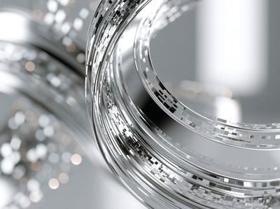 Silver Abstract Rings Poster. poster