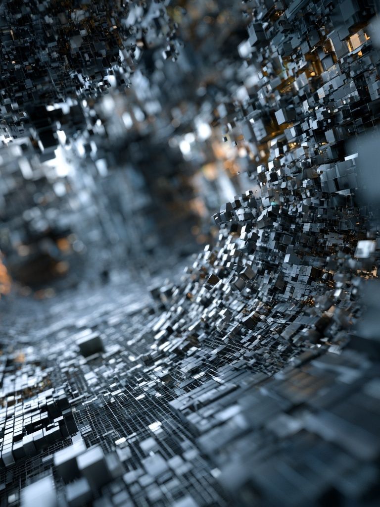 Chromatic Cube Tunnel Abstract Poster. poster detail