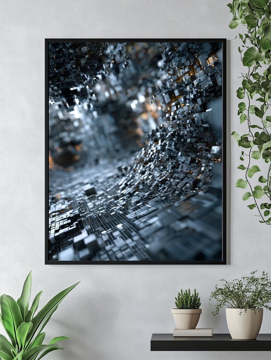 Chromatic Cube Tunnel Abstract Poster. — room view 4