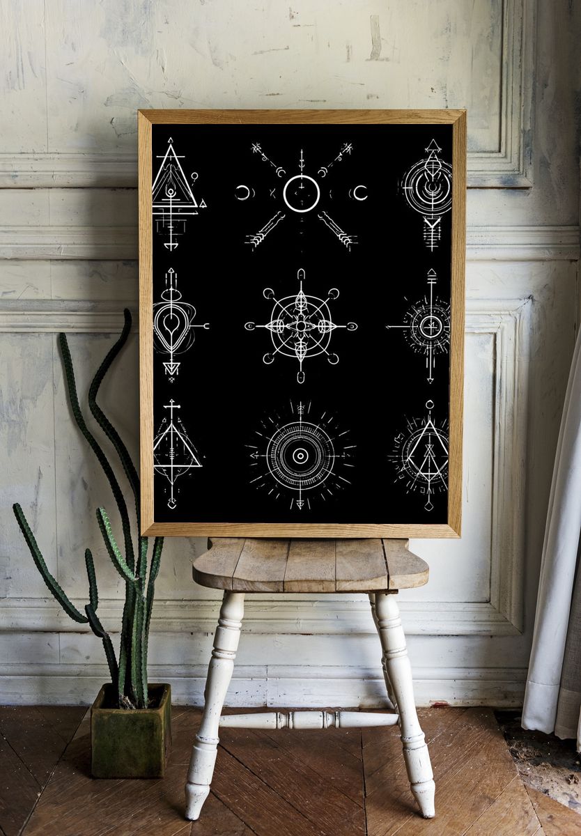 Occult Geometric Symbols Poster. room preview