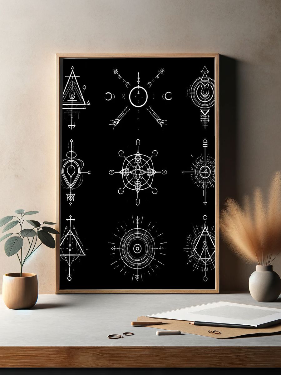 Occult Geometric Symbols Poster. — room view 2