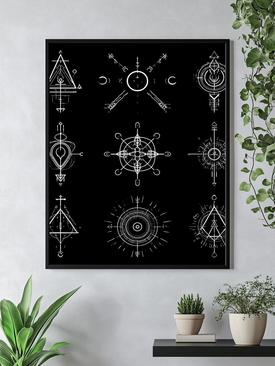 Occult Geometric Symbols Poster. — room view 4