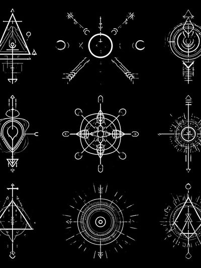 Occult Geometric Symbols Poster.
