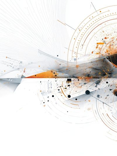 Orange Orbit Abstract Poster.