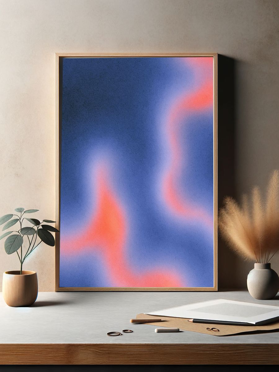 Neon Drift Abstract Poster. — room view 2