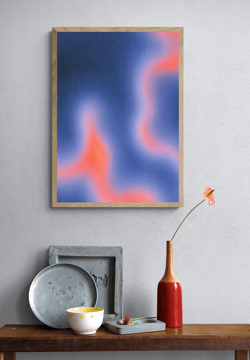 Neon Drift Abstract Poster. — room view 3