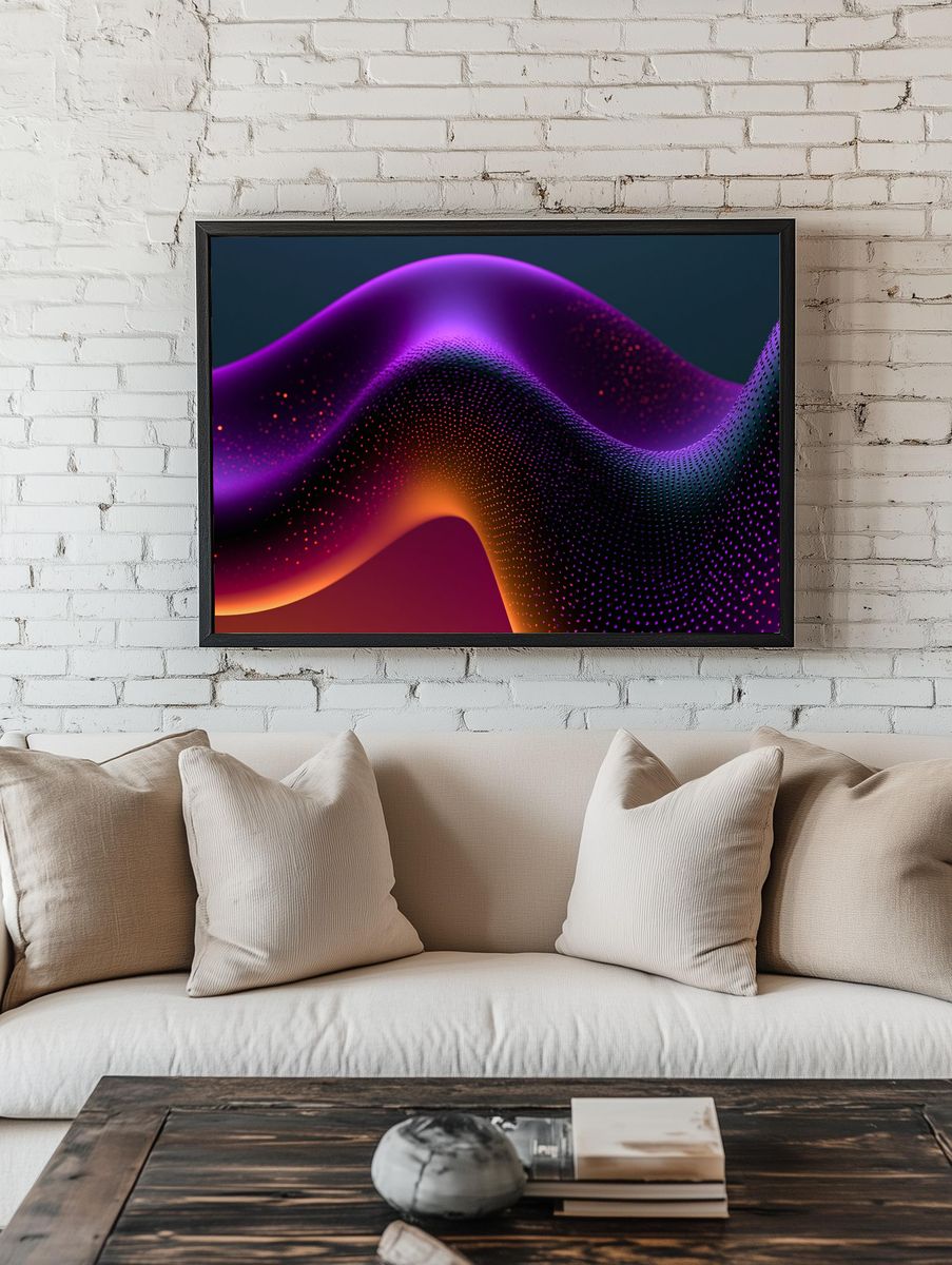 Neon Wave Abstract Poster. room preview