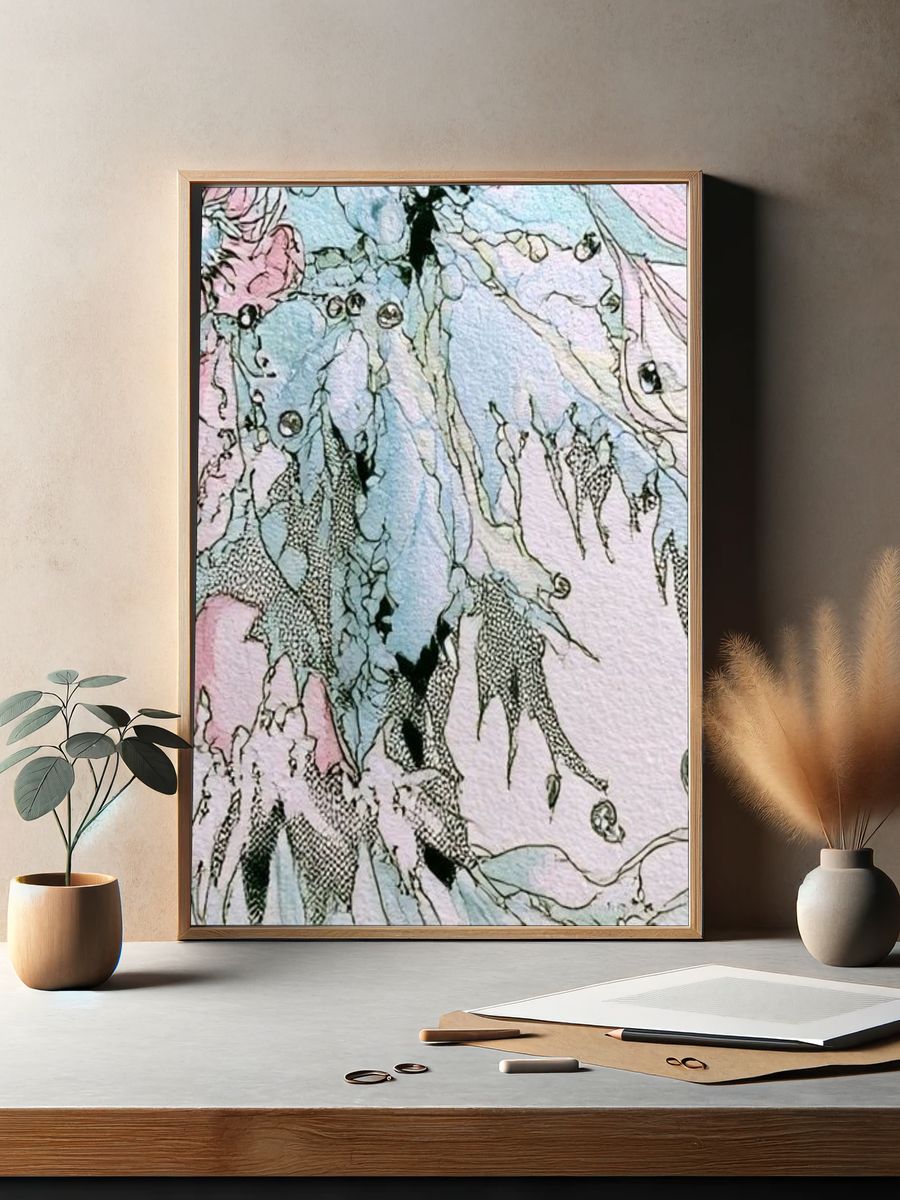 Pastel Dreamscape Abstract Poster. — room view 2