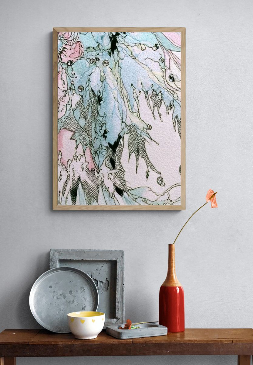 Pastel Dreamscape Abstract Poster. — room view 3