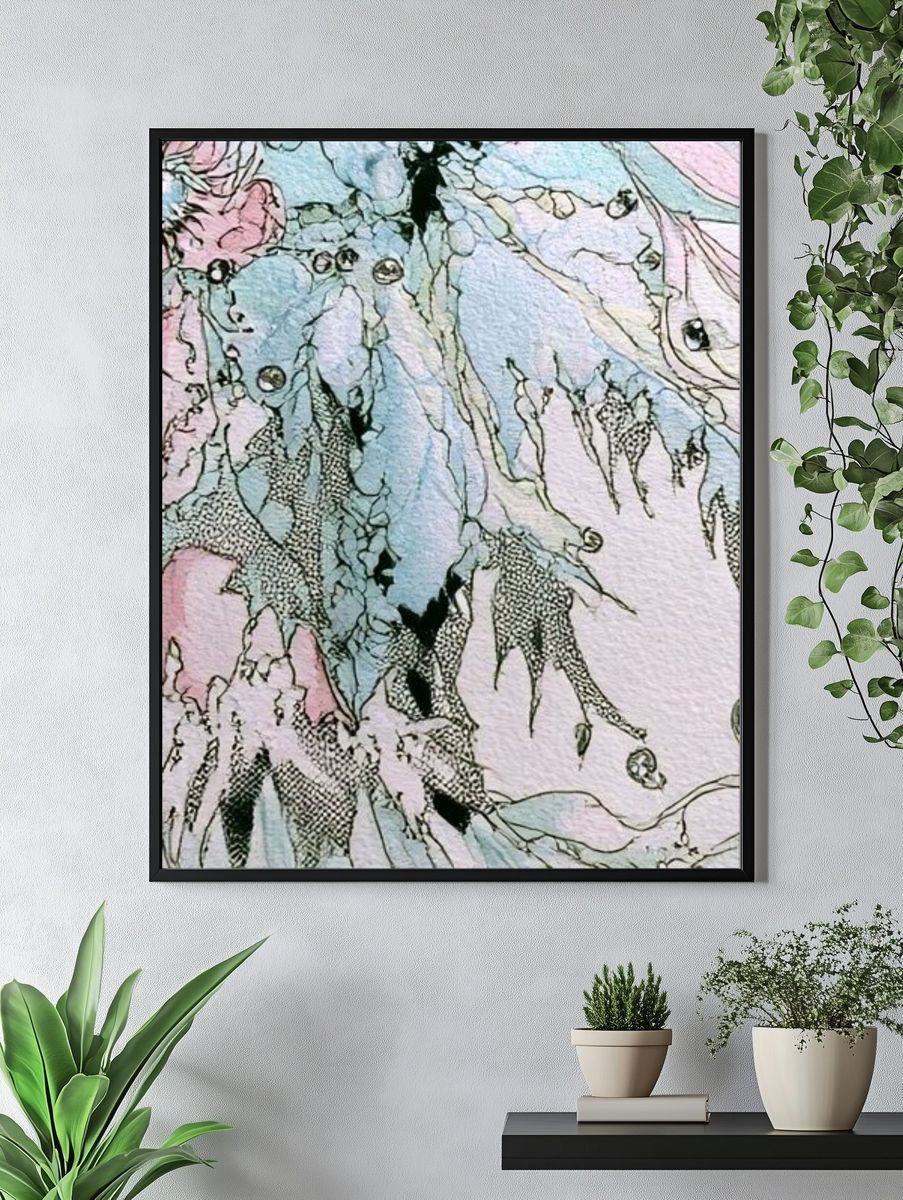 Pastel Dreamscape Abstract Poster. — room view 4