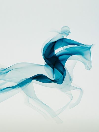 Blue Smoke Horse Abstract Print.