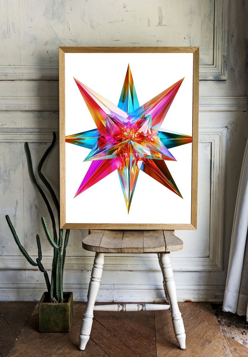 Prismatic Starburst Abstract Poster. room preview