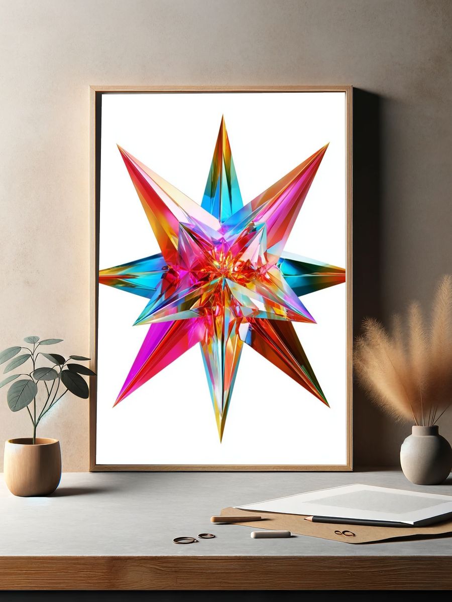 Prismatic Starburst Abstract Poster. — room view 2