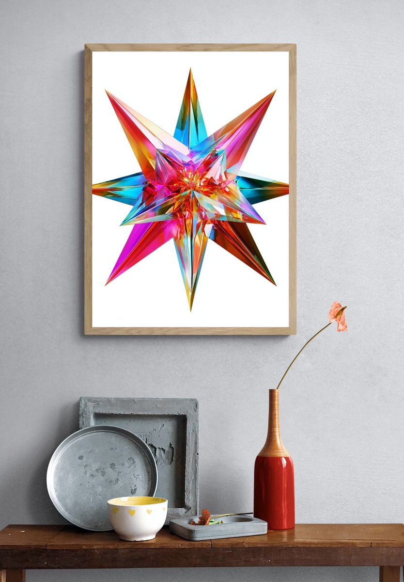 Prismatic Starburst Abstract Poster. — room view 3