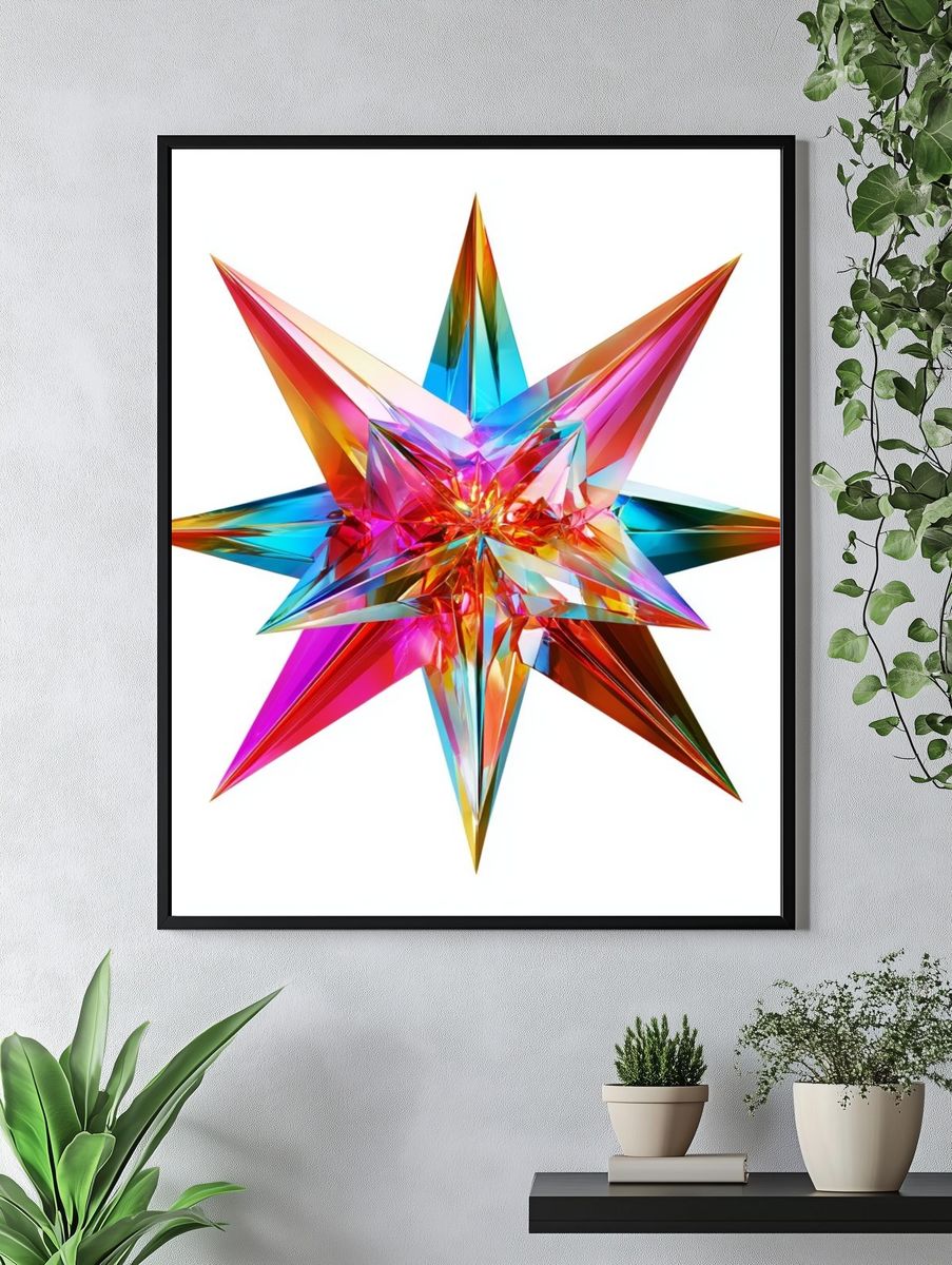 Prismatic Starburst Abstract Poster. — room view 4