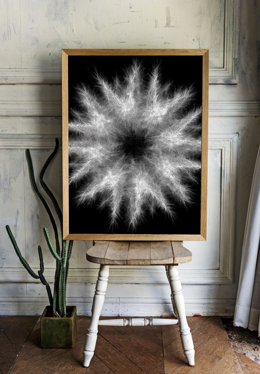 Feather Burst Abstract Print. — room view 1