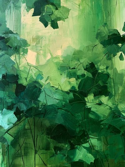 Verdant Canopy Abstract Poster.