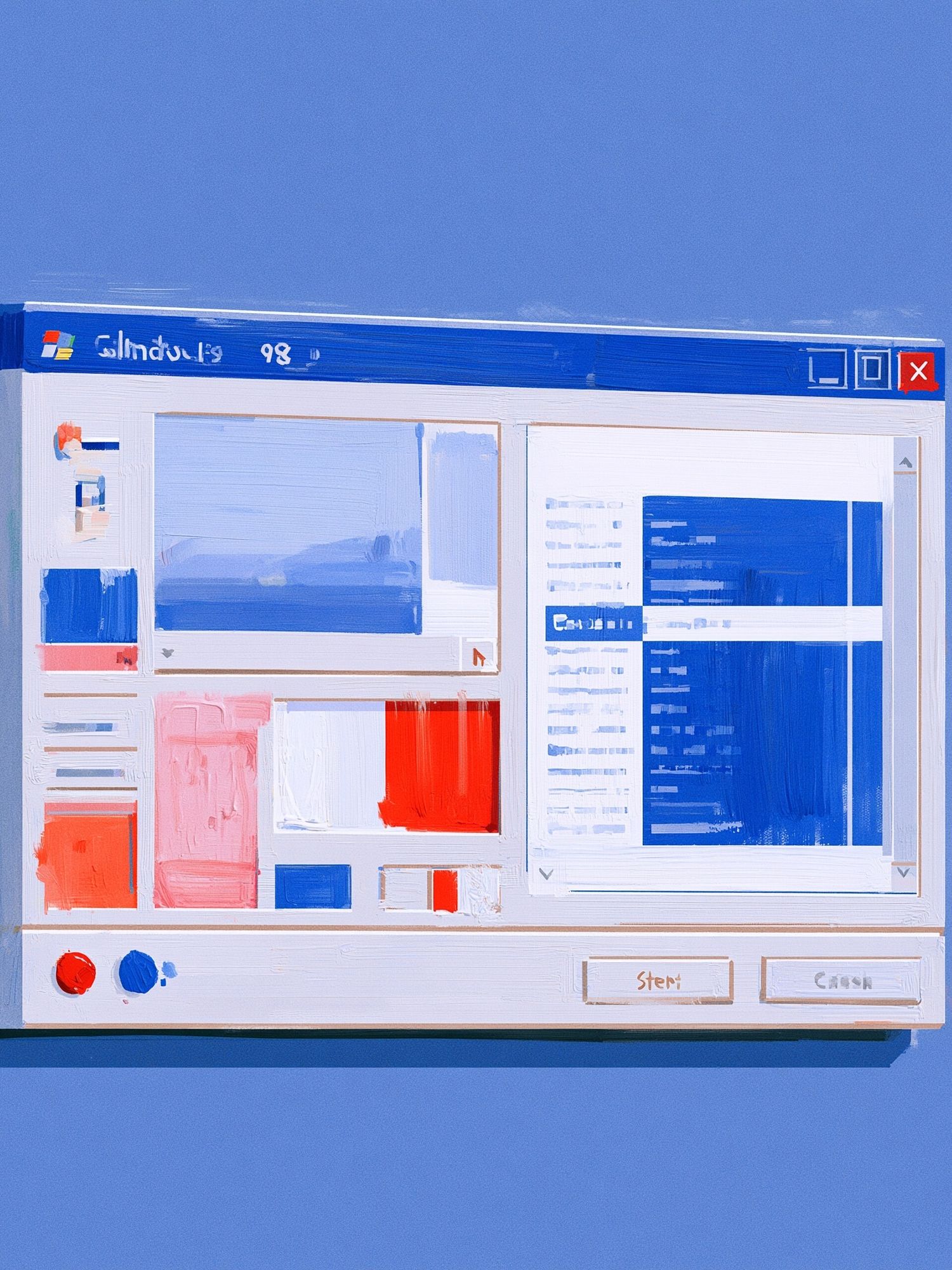 Windows 98 Interface Abstract Poster. poster — abstract art