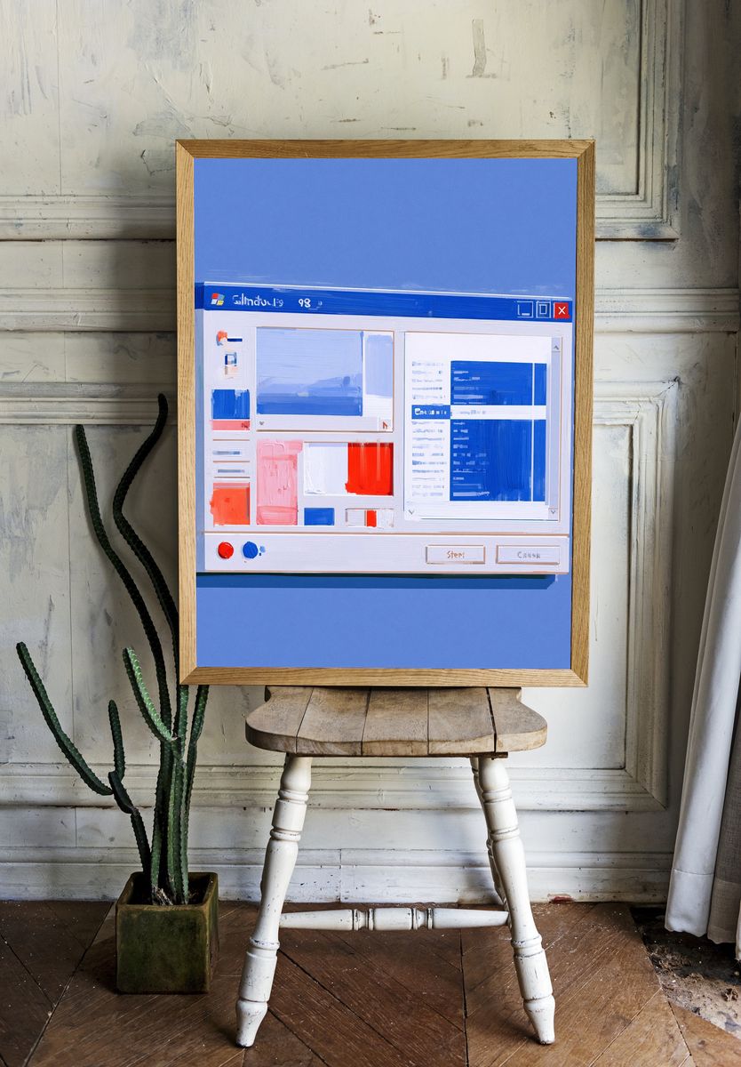 Windows 98 Interface Abstract Poster. room preview