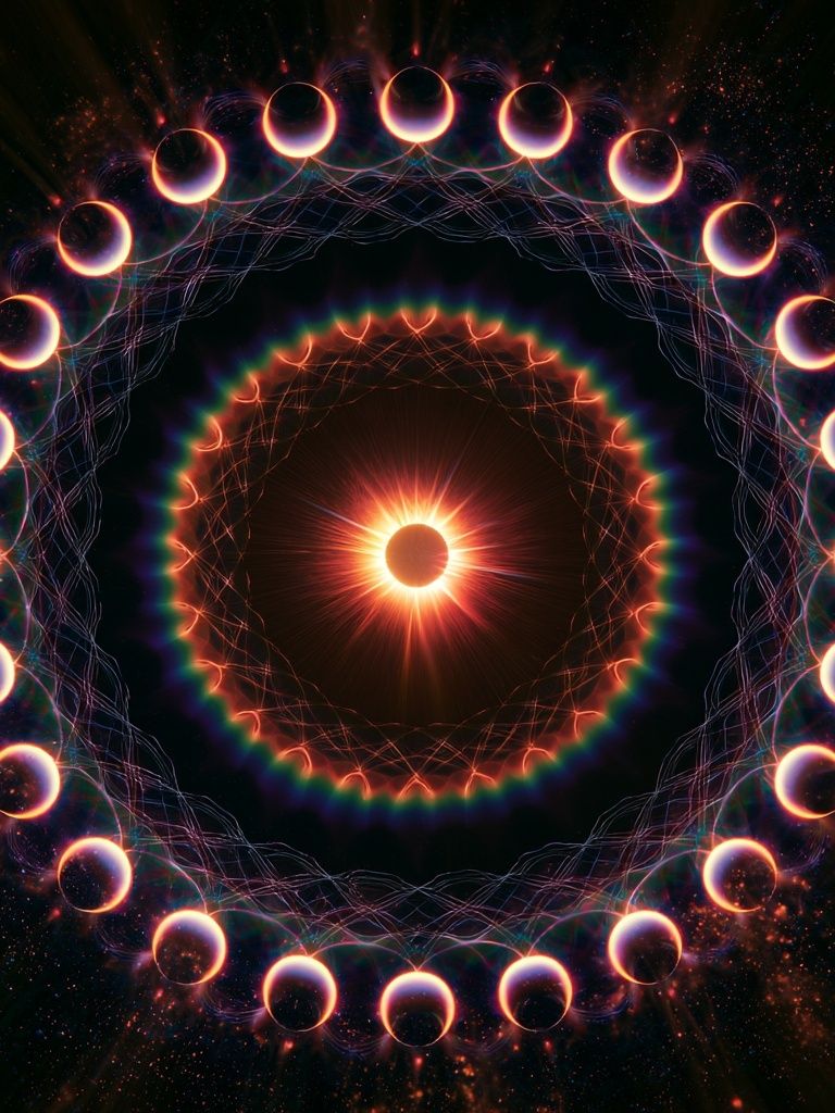 Solar Eclipse Mandala Poster. poster — abstract art