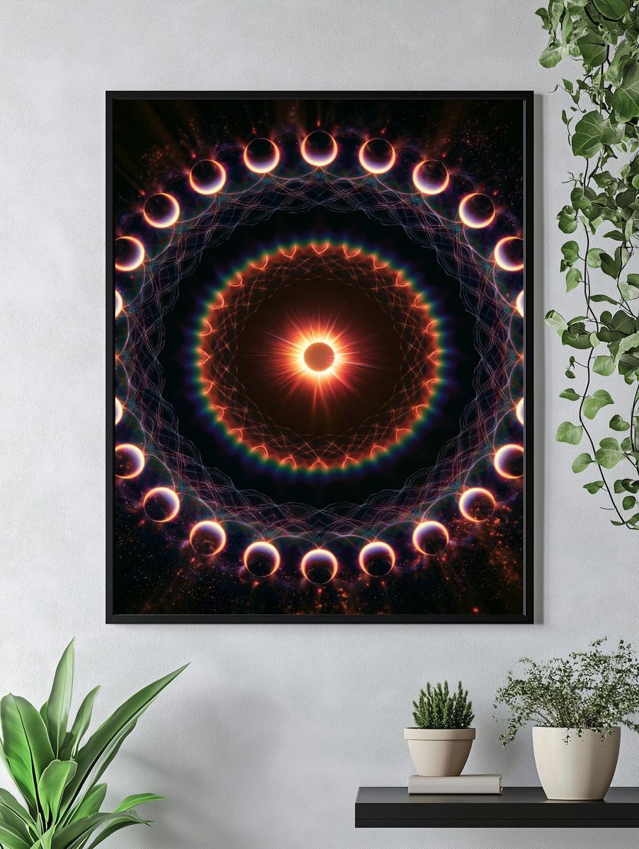 Solar Eclipse Mandala Poster. — room view 4