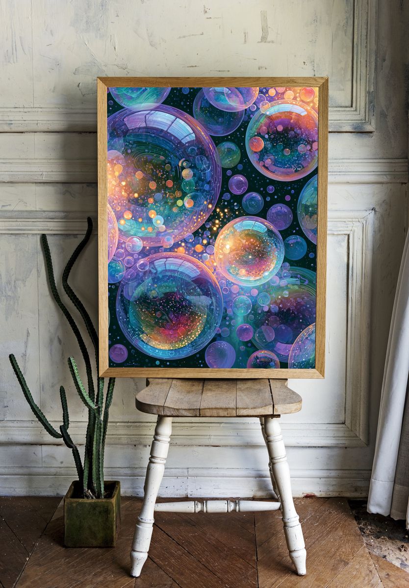 Cosmic Bubbles Abstract Poster. room preview