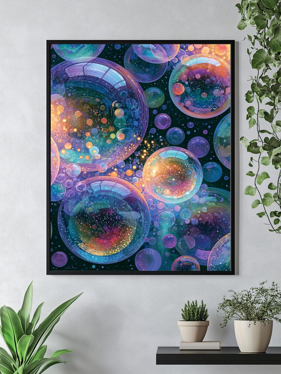Cosmic Bubbles Abstract Poster. — room view 4