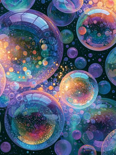 Cosmic Bubbles Abstract Poster.