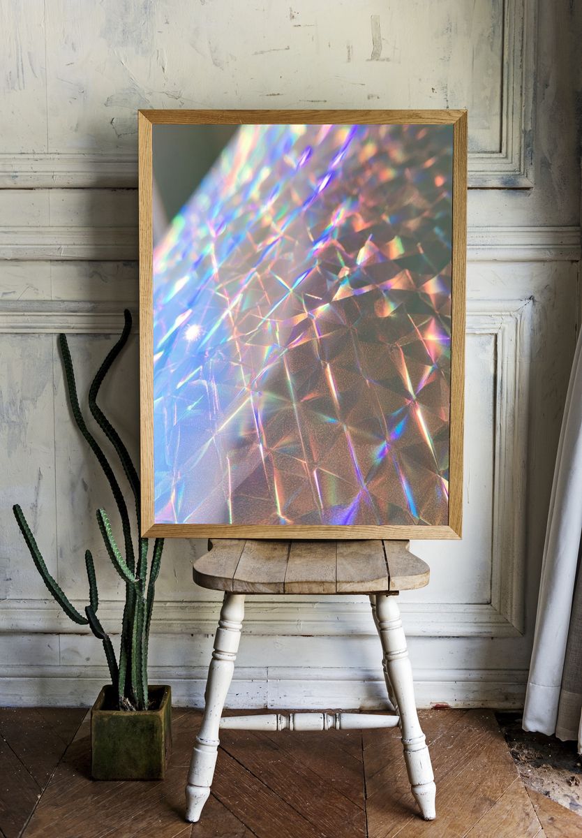 Iridescent Prism Texture Print. room preview