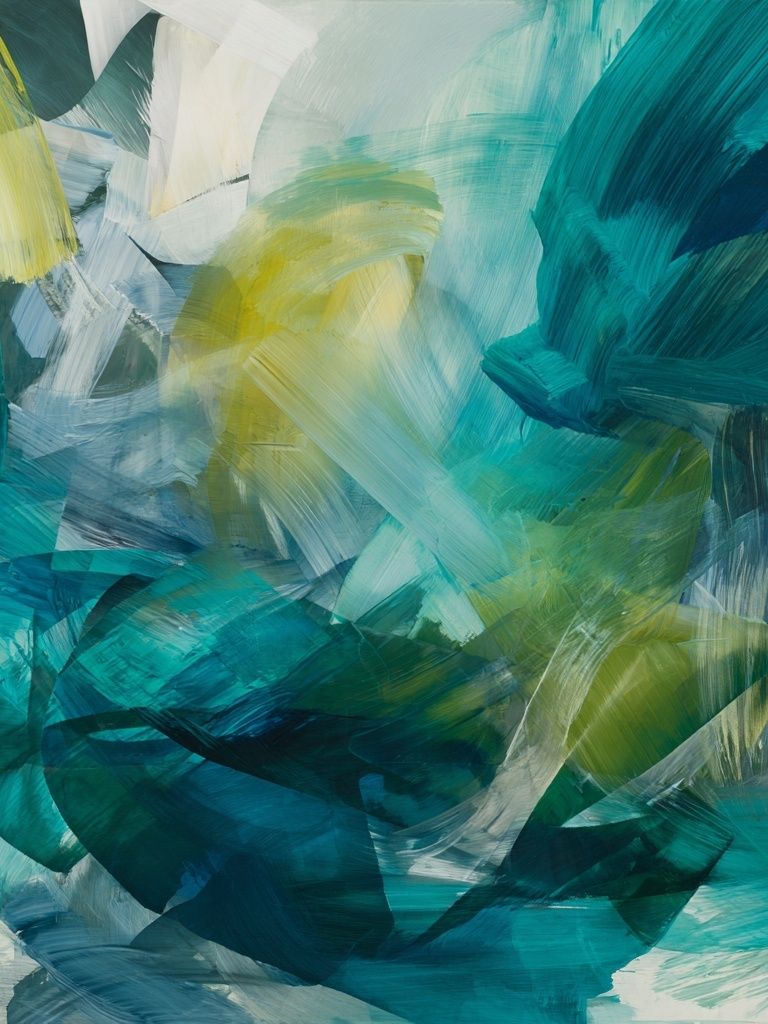 Teal Brushstroke Abstract Poster. poster detail