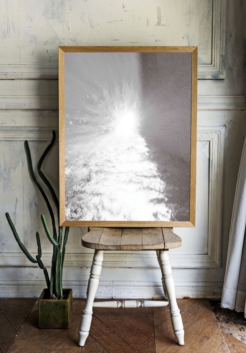 Silver Burst Abstract Print. — room view 1
