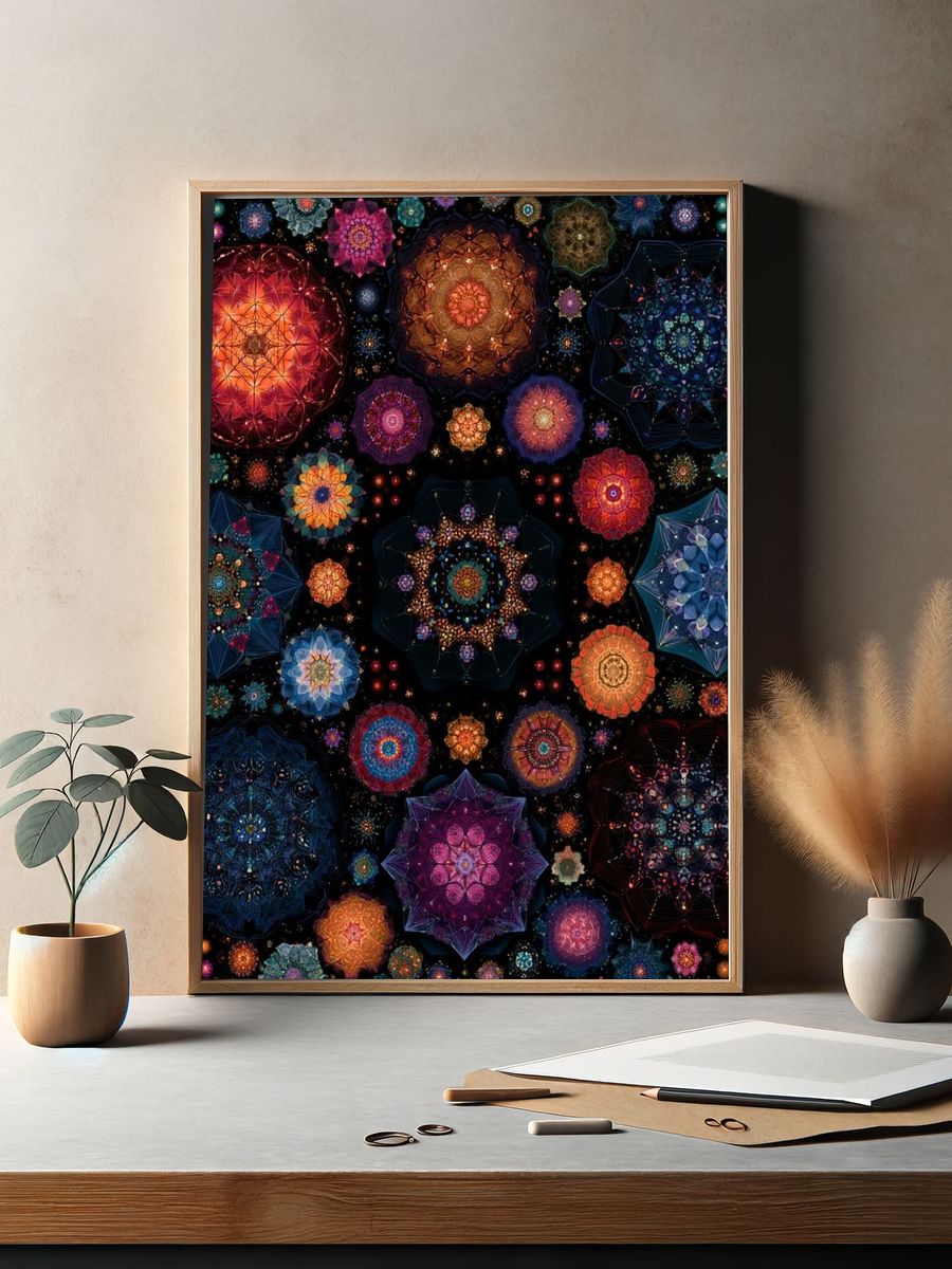 Cosmic Mandala Abstract Poster. — room view 2