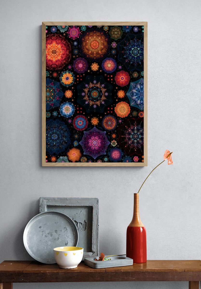 Cosmic Mandala Abstract Poster. — room view 3