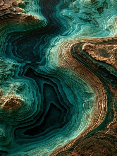 Turquoise Strata Abstract Poster. poster