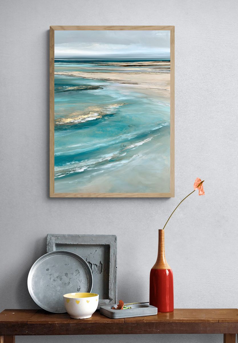 Coastal Horizon Abstract Print. — room view 3