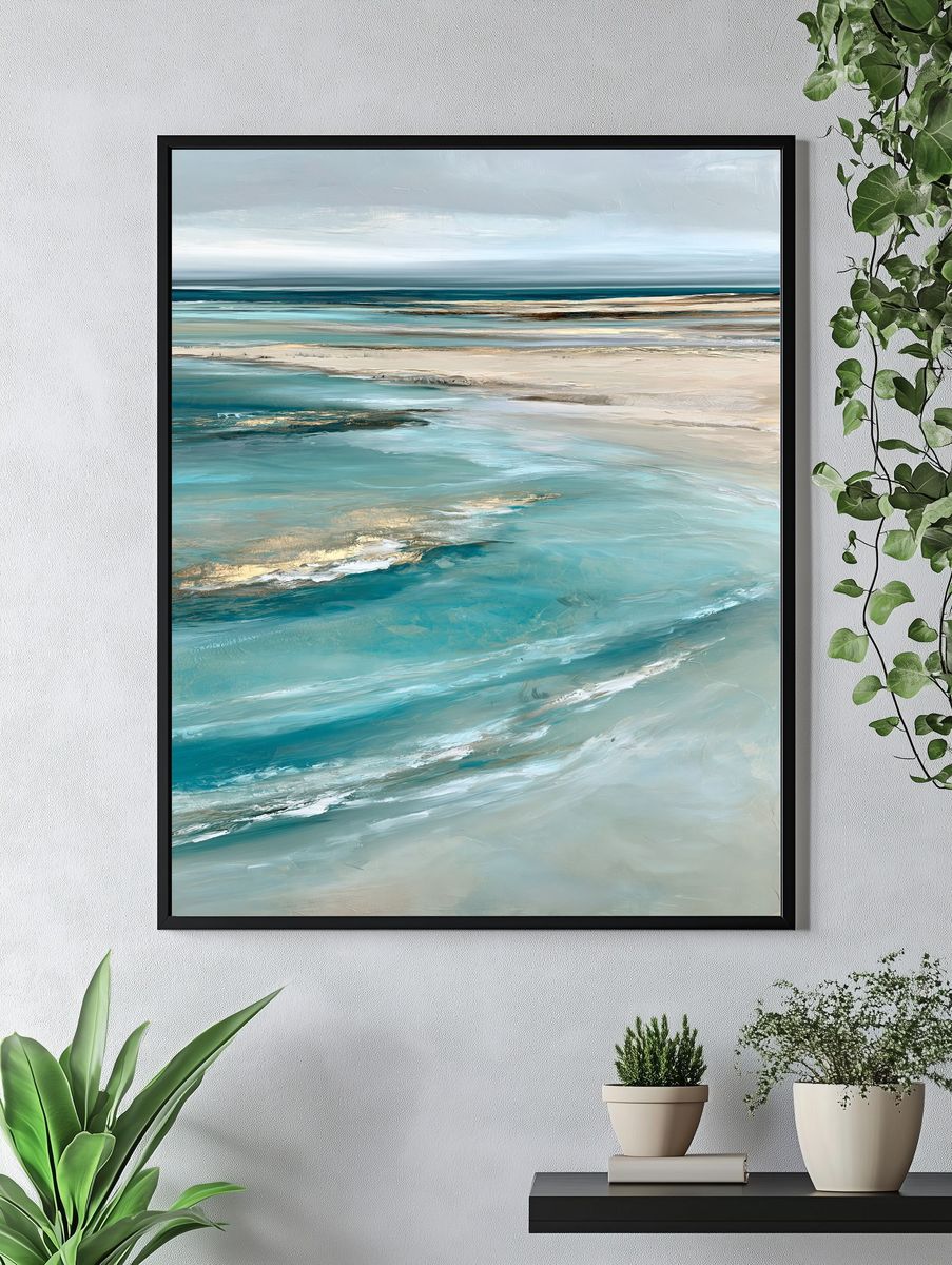 Coastal Horizon Abstract Print. — room view 4