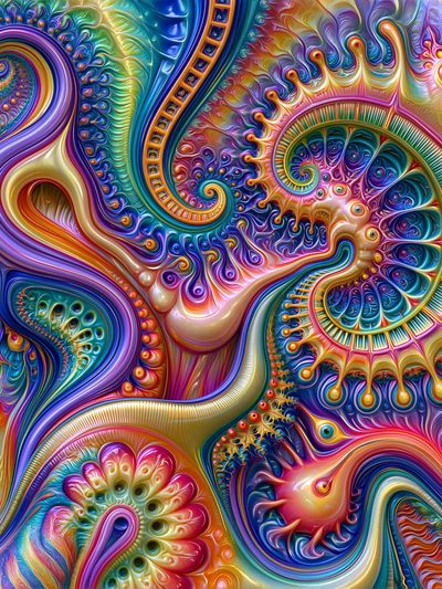 Psychedelic Paisley Abstract Poster.