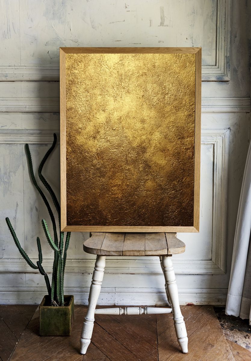 Golden Texture Abstract Poster. — room view 1