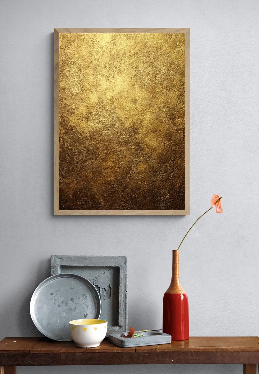 Golden Texture Abstract Poster. — room view 3