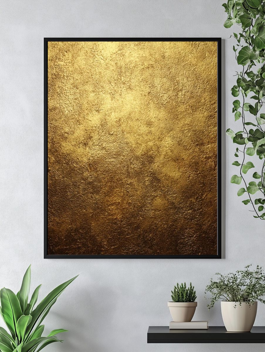 Golden Texture Abstract Poster. — room view 4